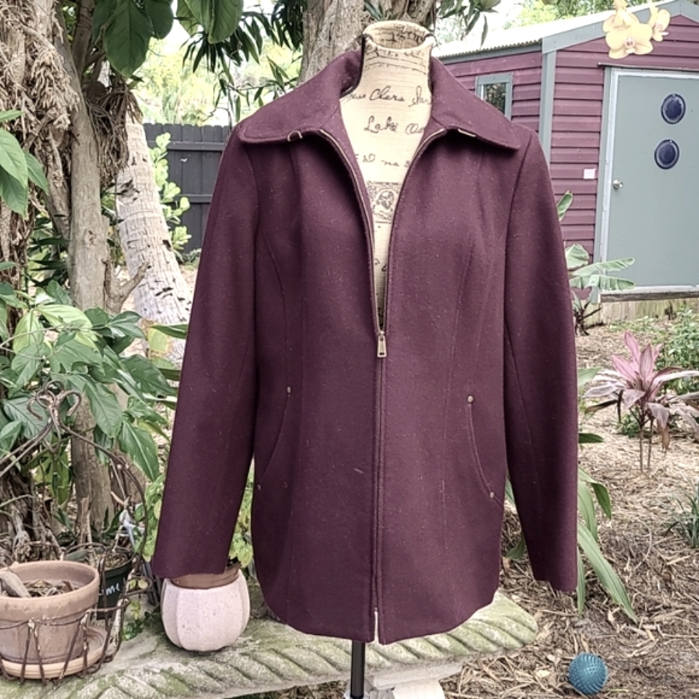 Nautica beautiful plum colored wool blend XL coat. Gently worn